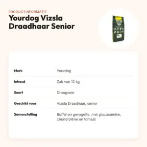 Yourdog hondenvoer Vizsla Draadhaar Senior 12 kg – buffel en gevogelte – productinformatie