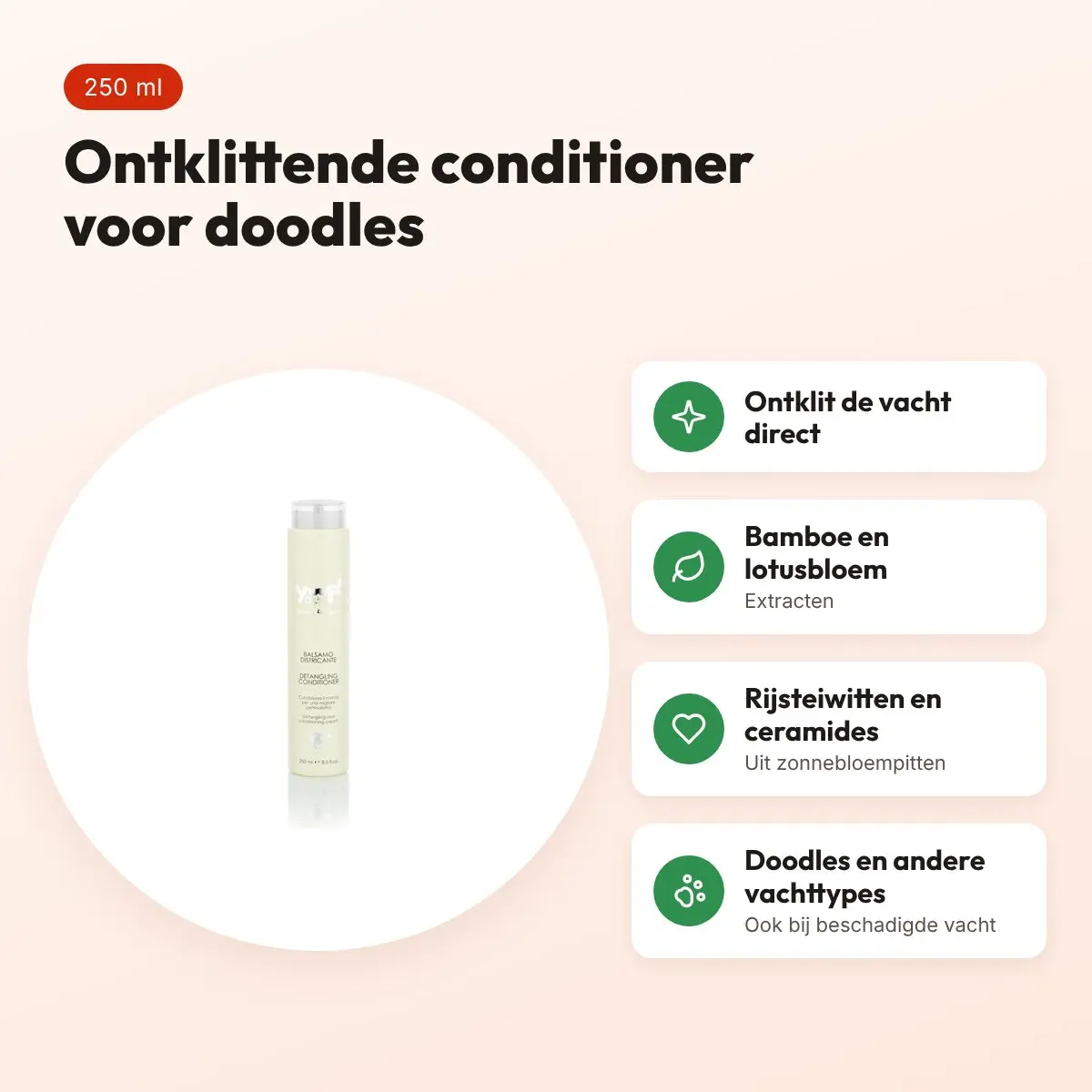 Yuup! Detangling conditioner 250 ml – voor doodles en geklitte vacht – voordelen