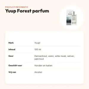 Yuup Forest parfum 100 ml – alcoholvrij, voor honden en katten – productinformatie