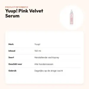 Yuup! Pink Velvet Serum 150 ml – herstellende vachtspray – productinformatie