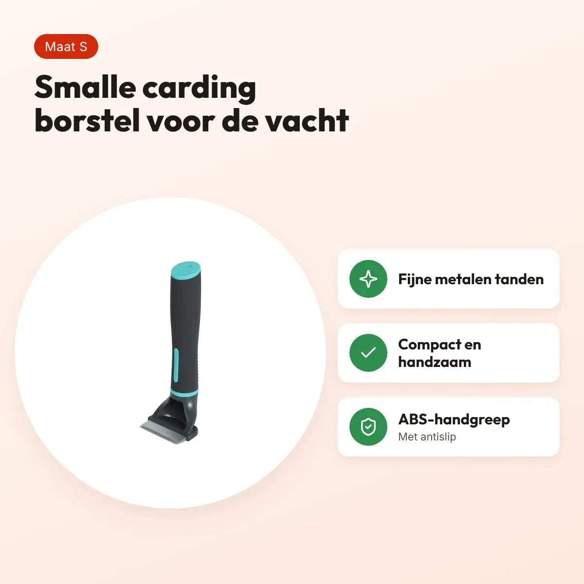 Zolux Anah Carding Super Brush S 5 x 2,5 x 15 cm – zwart/blauw – voordelen