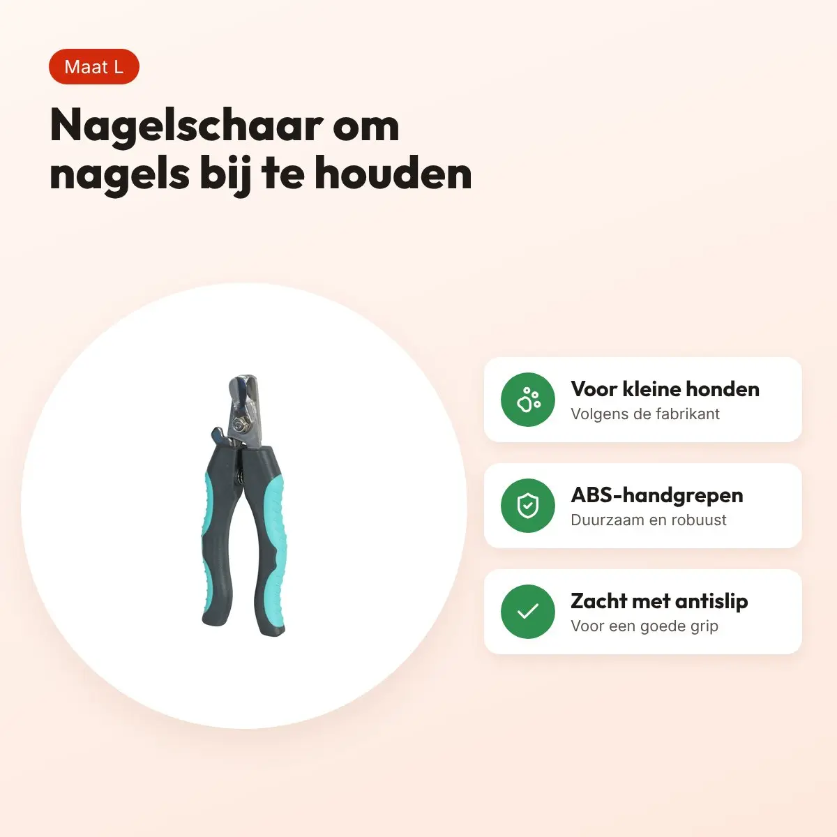 Zolux Anah nagelschaar hond L 5,5 x 1,5 x 16 cm – zwart/blauw – voordelen