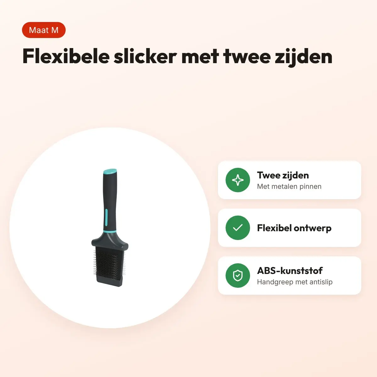 Zolux Anah slickerborstel dubbelzijdig buigbaar M 7 x 4 x 21 cm – voordelen