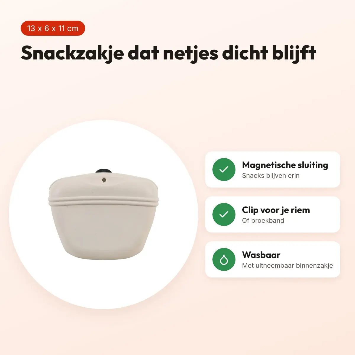 Zolux beloningszakje siliconen beige 13 x 6 x 11 cm – met magneetsluiting – voordelen