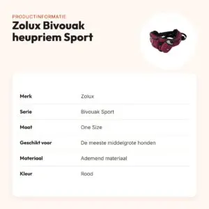 Zolux Bivouak heupriem Sport rood One Size – ademend materiaal – productinformatie
