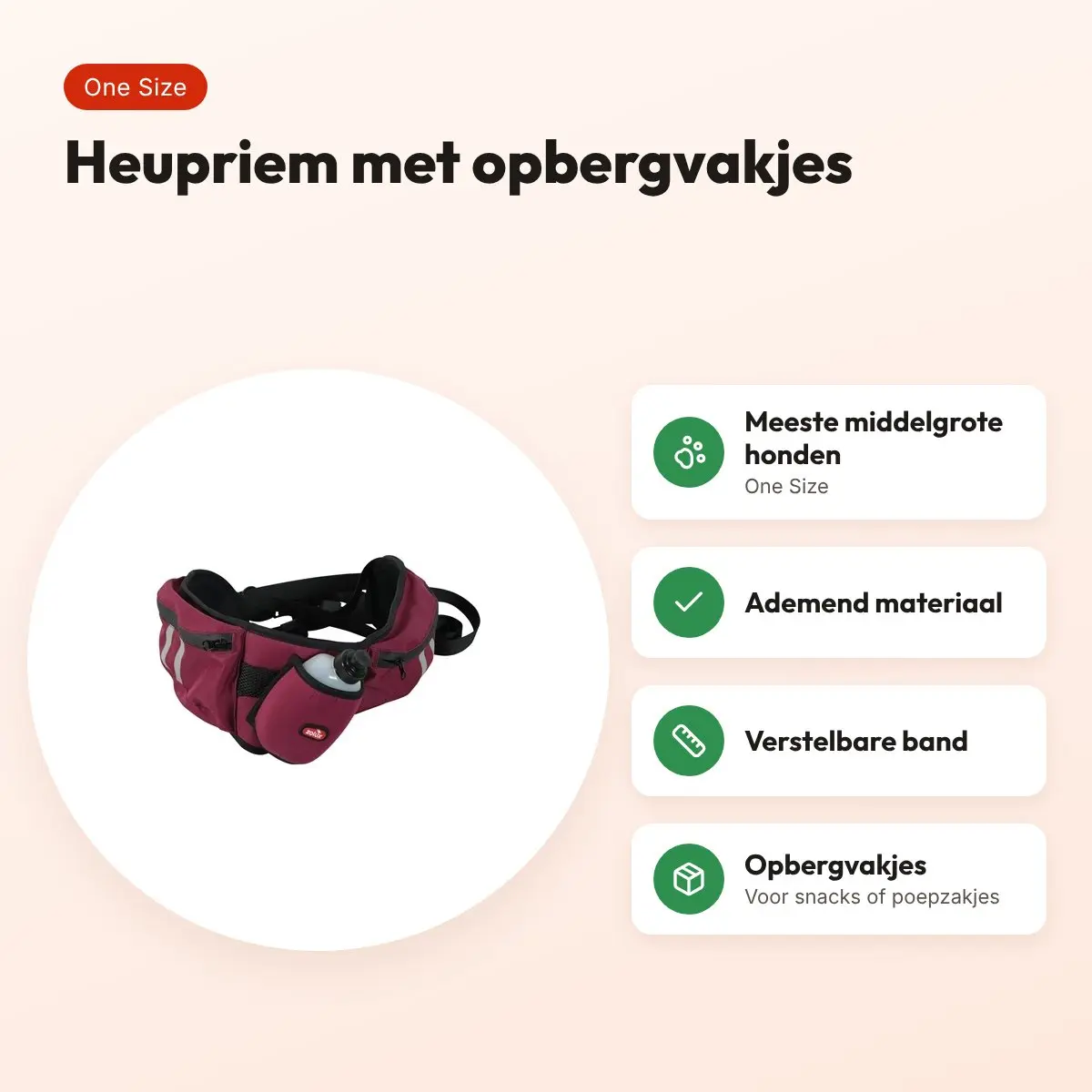 Zolux Bivouak heupriem Sport rood One Size – ademend materiaal – voordelen