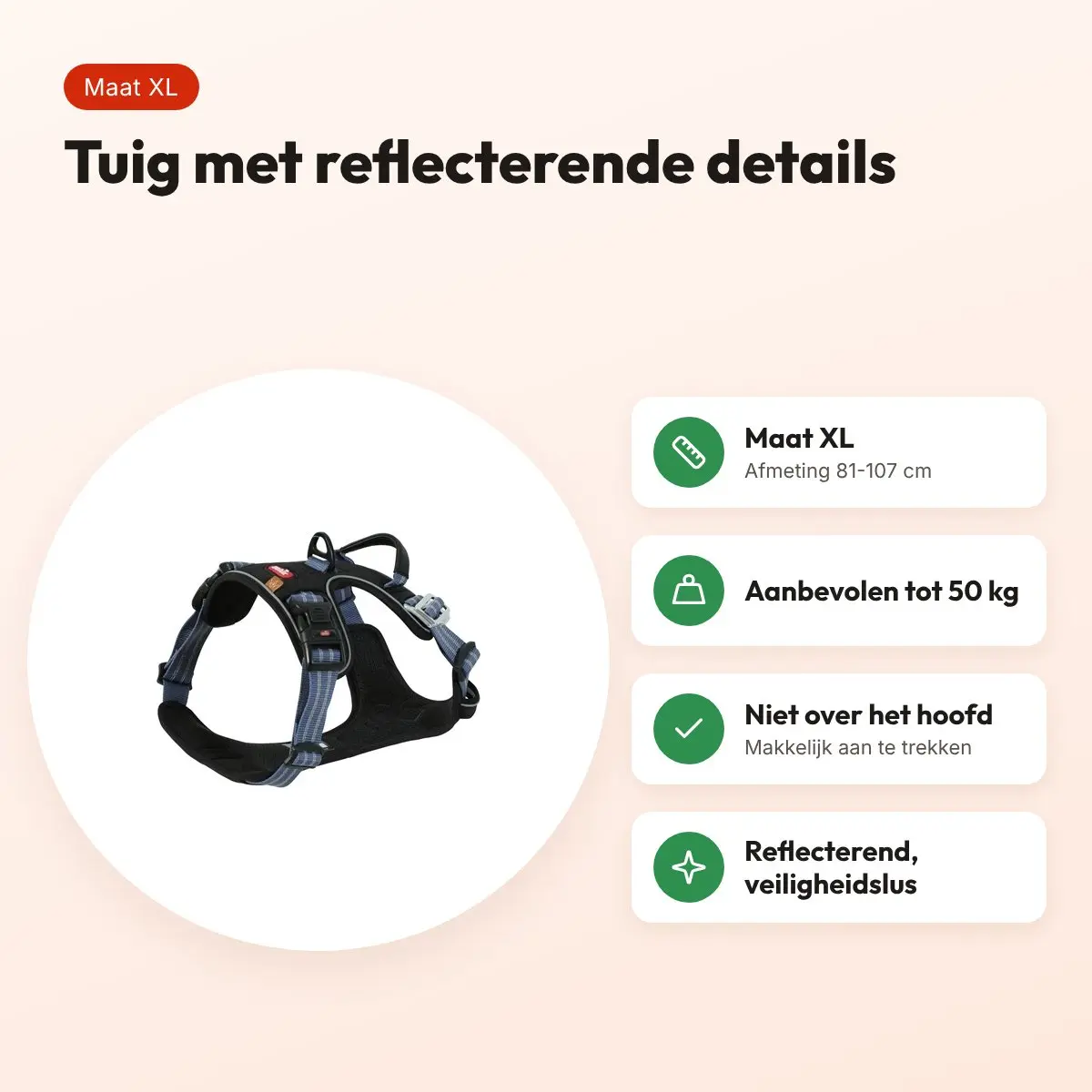 Zolux Bivouak hondentuig blauw XL 81-107 cm – tot 50 kg – voordelen