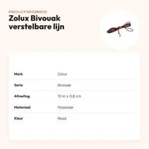 Zolux Bivouak verstelbare hondenlijn rood 10 m x 0,6 cm – productinformatie