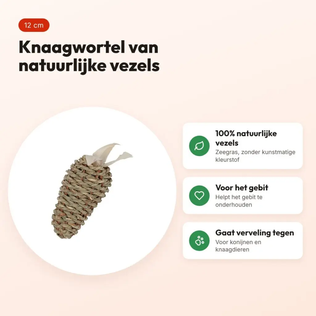 Zolux Ehop knaagspeelgoed wortel zeegras 12 cm – natuurlijke vezels – voordelen