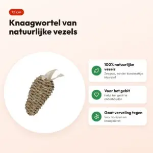 Zolux Ehop knaagspeelgoed wortel zeegras 12 cm – natuurlijke vezels – voordelen