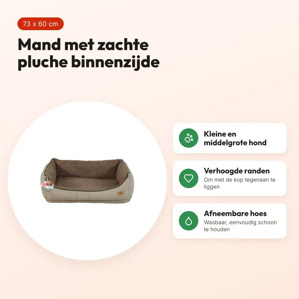 Zolux hondenmand Billy bruin 73 x 60 x 27 cm – pluche binnenzijde – voordelen