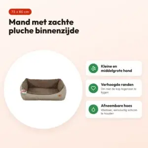 Zolux hondenmand Billy bruin 73 x 60 x 27 cm – pluche binnenzijde – voordelen