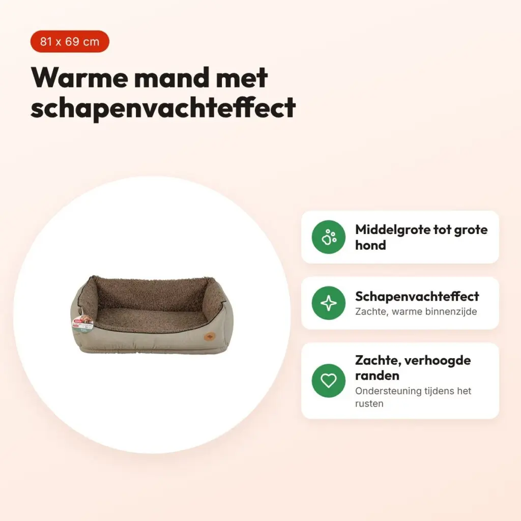 Zolux hondenmand Billy bruin 81 x 69 x 28 cm – schapenvachteffect – voordelen