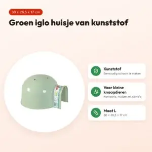 Zolux iglo knaagdier groen L 30 x 26,5 x 17 cm – kunststof huisje – voordelen
