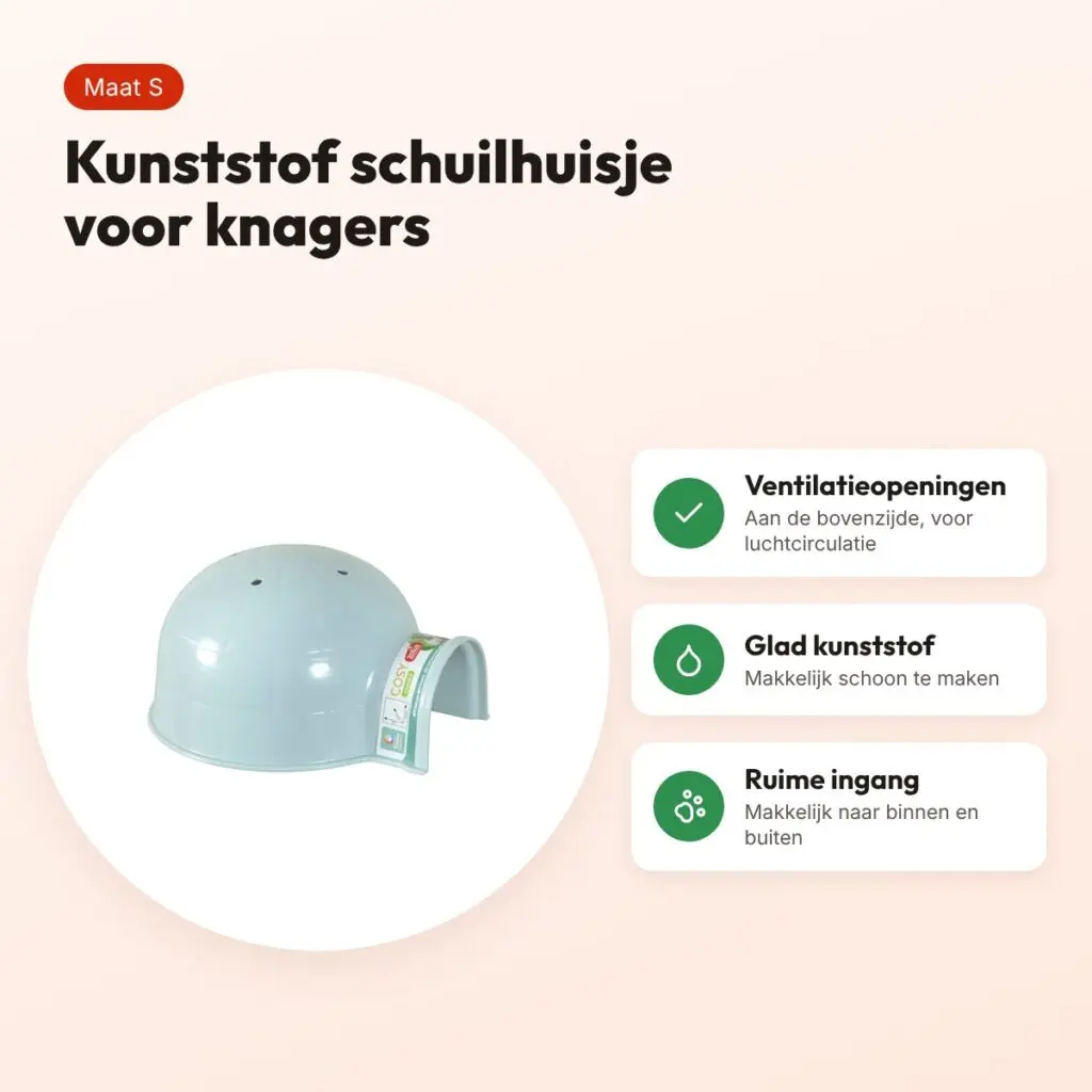 Zolux iglo voor knaagdieren kunststof blauw maat S 19 x 16,5 x 9 cm – voordelen
