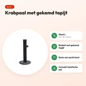 Zolux krabpaal Oliver donkergrijs L 40 x 40 x 80 cm – gekamd tapijt – voordelen