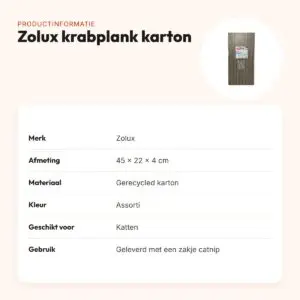 Zolux krabplank van karton assorti 45 x 22 x 4 cm – met catnip – productinformatie