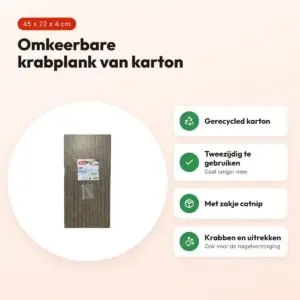 Zolux krabplank van karton assorti 45 x 22 x 4 cm – met catnip – voordelen