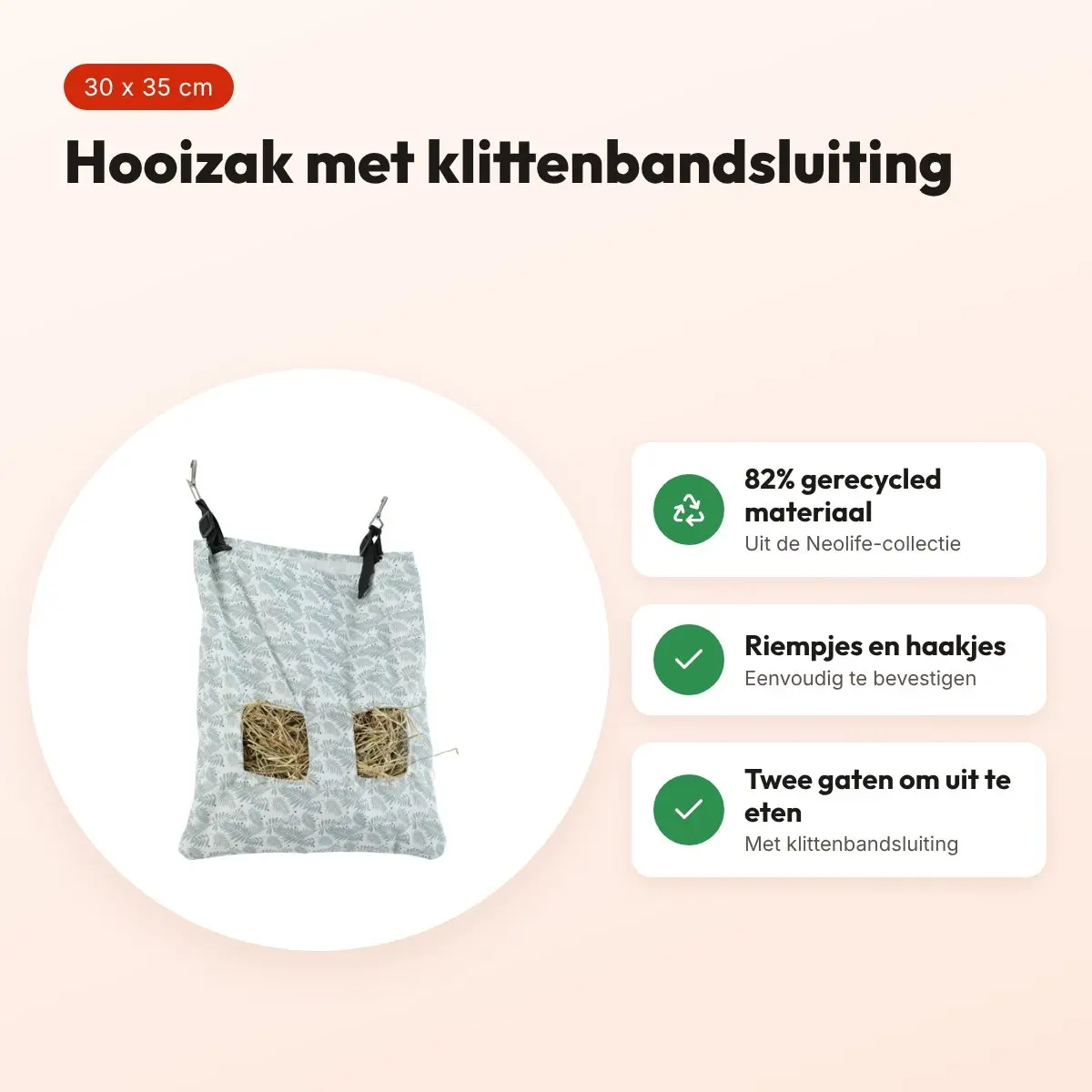 Zolux Neolife hooizak konijn groen 30 x 35 cm – voordelen