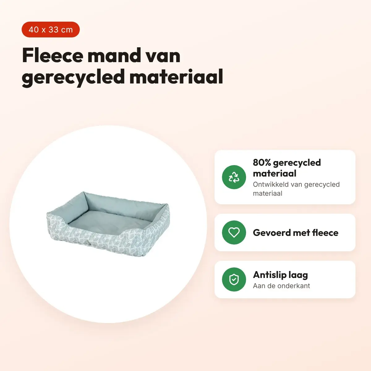 Zolux Neolife mand voor konijnen groen 40 x 33 cm – fleece gevoerd – voordelen