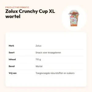 Zolux NMeal Crunchy Cup XL wortel 110 g – snack voor knaagdieren – productinformatie