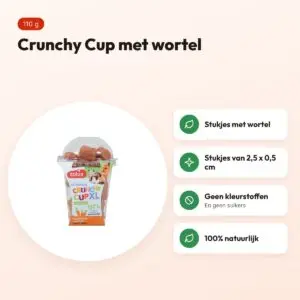 Zolux NMeal Crunchy Cup XL wortel 110 g – snack voor knaagdieren – voordelen