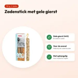 Zolux Nutrimeal stick tropische vogel gele gierst 110 g – 2 stuks – voordelen