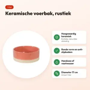 Zolux Olaria voerbak keramiek terracotta 1 liter 17 cm – voordelen