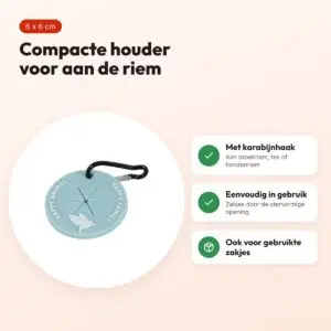 Zolux poepzakhouder met karabijnhaak lichtblauw 6 x 6 x 0,5 cm – voordelen