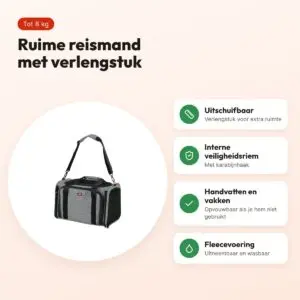 Zolux reismand hond/kat uitbreidbaar L 58 x 49 x 29 cm – tot 8 kg – voordelen
