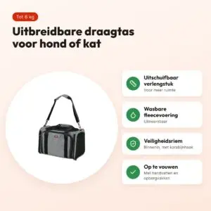 Zolux reismand hond/kat uitbreidbaar M 50 x 43 x 26,5 cm – tot 6 kg – voordelen