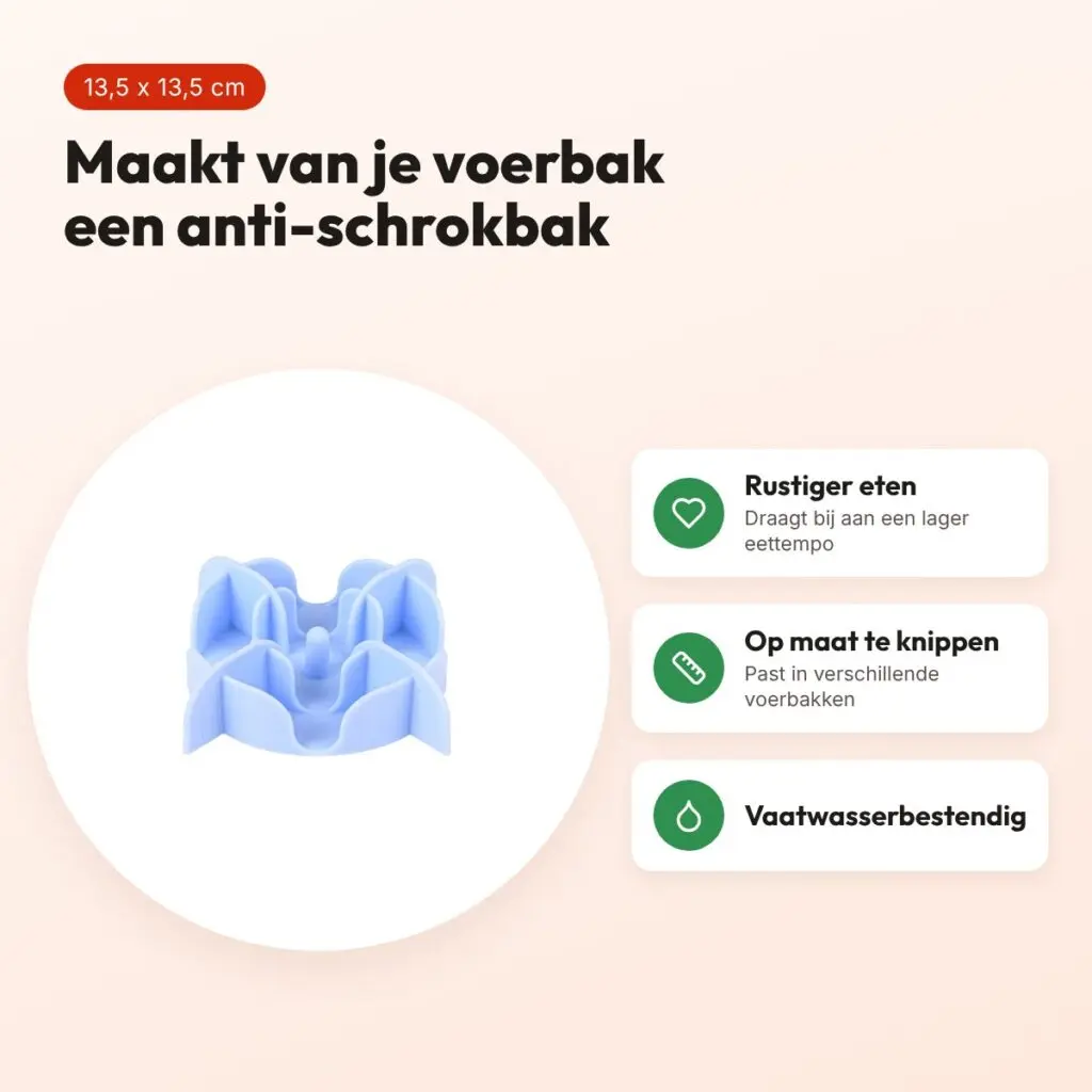 Zolux slowfeeder inzetstuk voor voerbak siliconen blauw 13,5 x 13,5 cm – voordelen