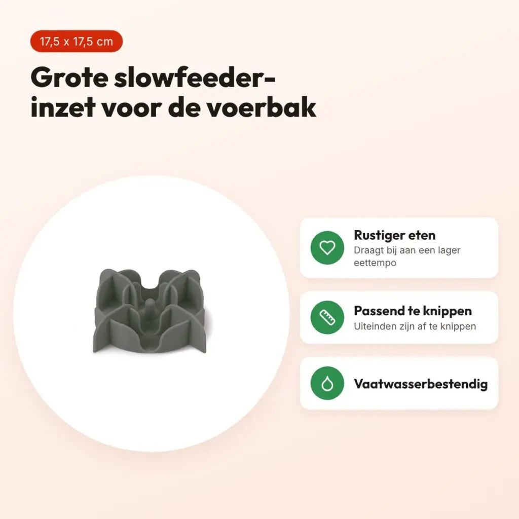 Zolux slowfeeder inzetstuk voor voerbak siliconen grijs 17,5 x 17,5 cm – voordelen