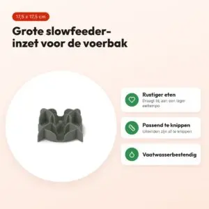 Zolux slowfeeder inzetstuk voor voerbak siliconen grijs 17,5 x 17,5 cm – voordelen