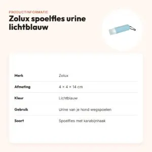 Zolux spoelfles voor hondenurine lichtblauw 4 x 4 x 14 cm – productinformatie