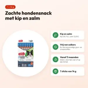 Zolux Sweeties Expert Creamy Sticks kip/zalm 7 x 14 g – hondensnack – voordelen