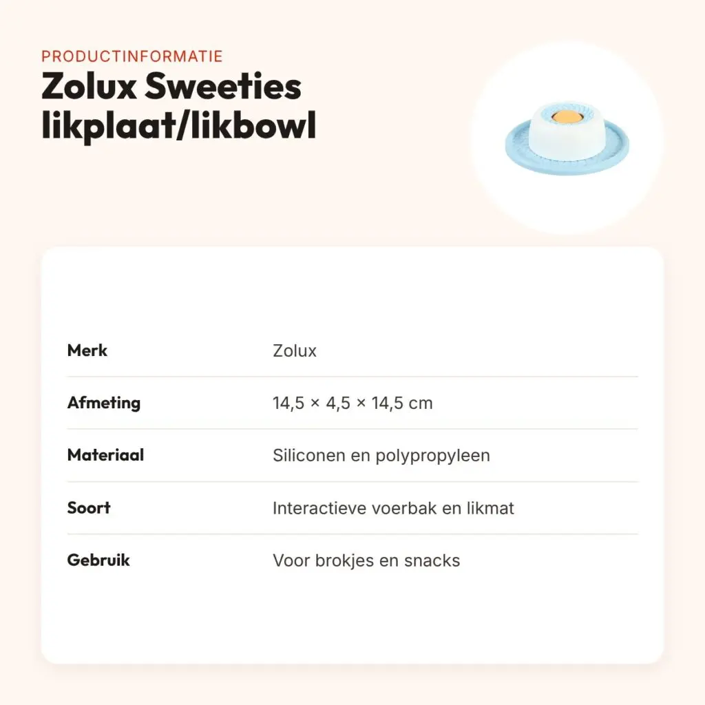 Zolux Sweeties Expert likplaat/likbowl antislip 14,5 x 4,5 x 14,5 cm – productinformatie