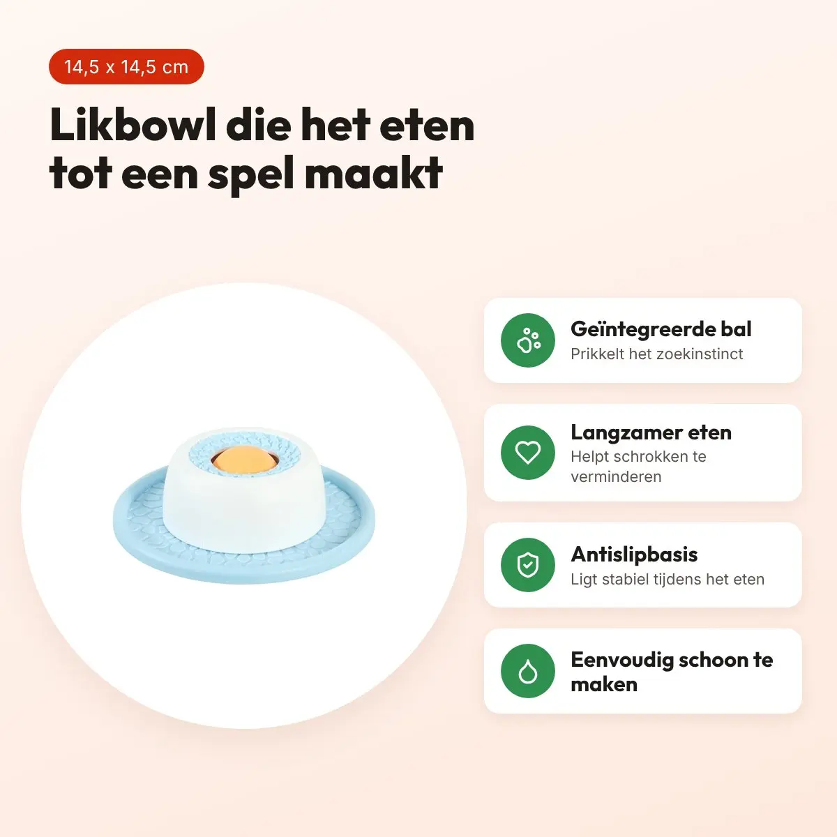 Zolux Sweeties Expert likplaat/likbowl antislip 14,5 x 4,5 x 14,5 cm – voordelen