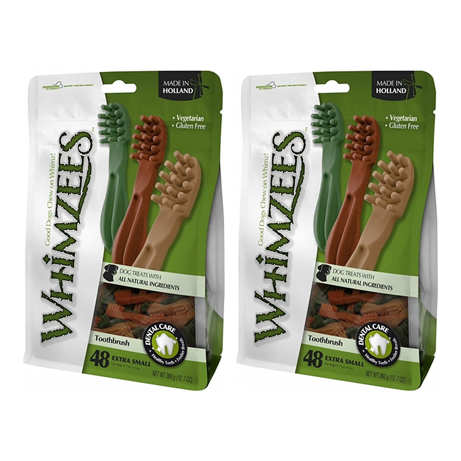 Whimzees Tandenborstel XS 6,5 cm kauwsnack – multipack 2 x 48 stuks - Afbeelding 1