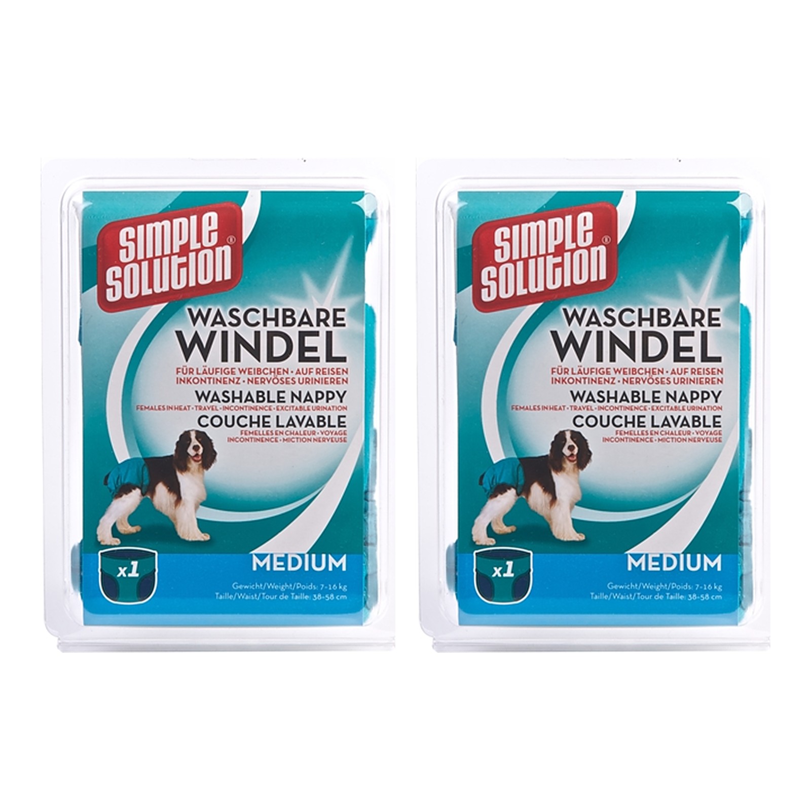 Simple Solution wasbare hondenluier M 38-58 cm – multipack 2 stuks - Afbeelding 1