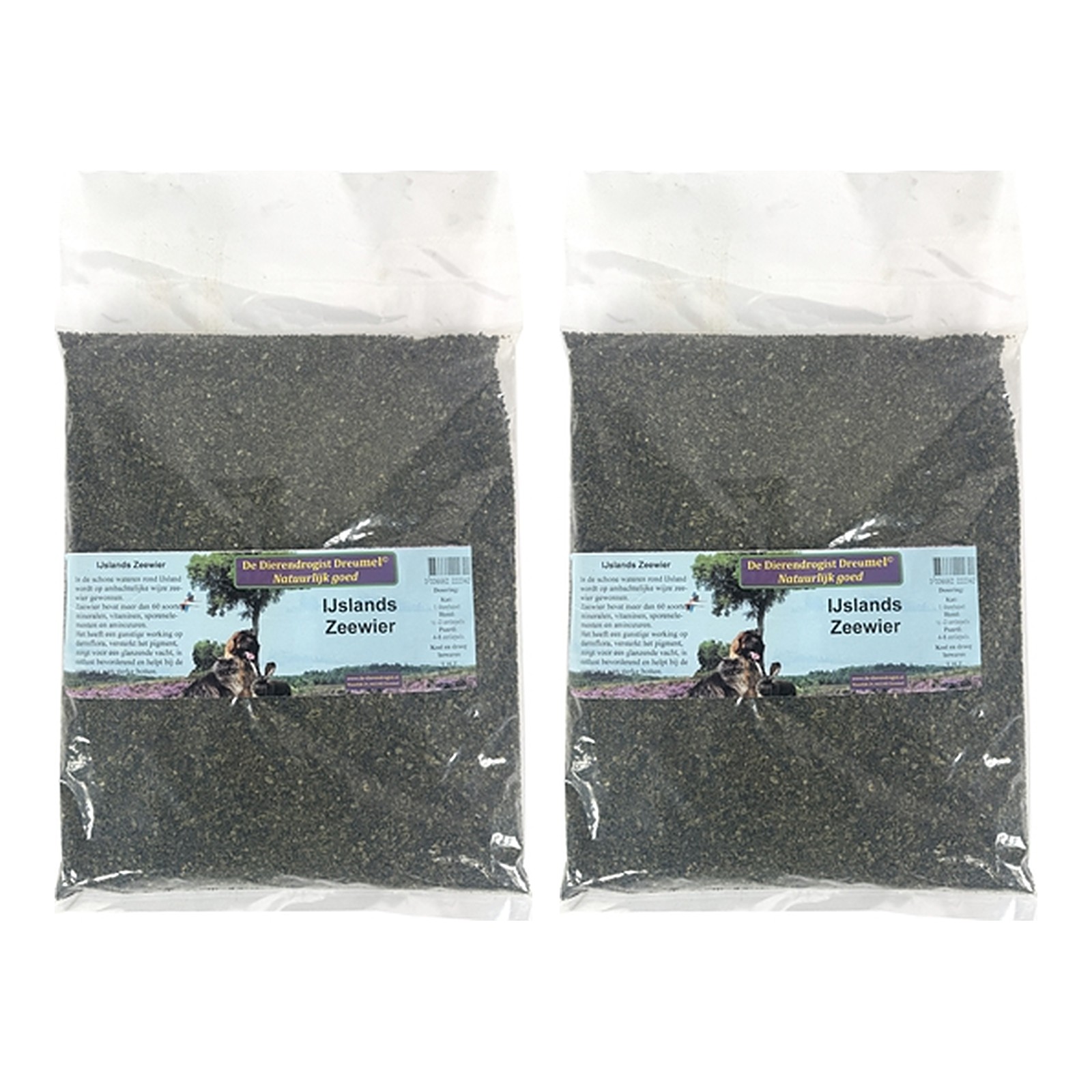 Dierendrogist IJslands zeewier 1 kg – 2 stuks, mineralen voor hond, kat en paard (multipack) - Afbeelding 1
