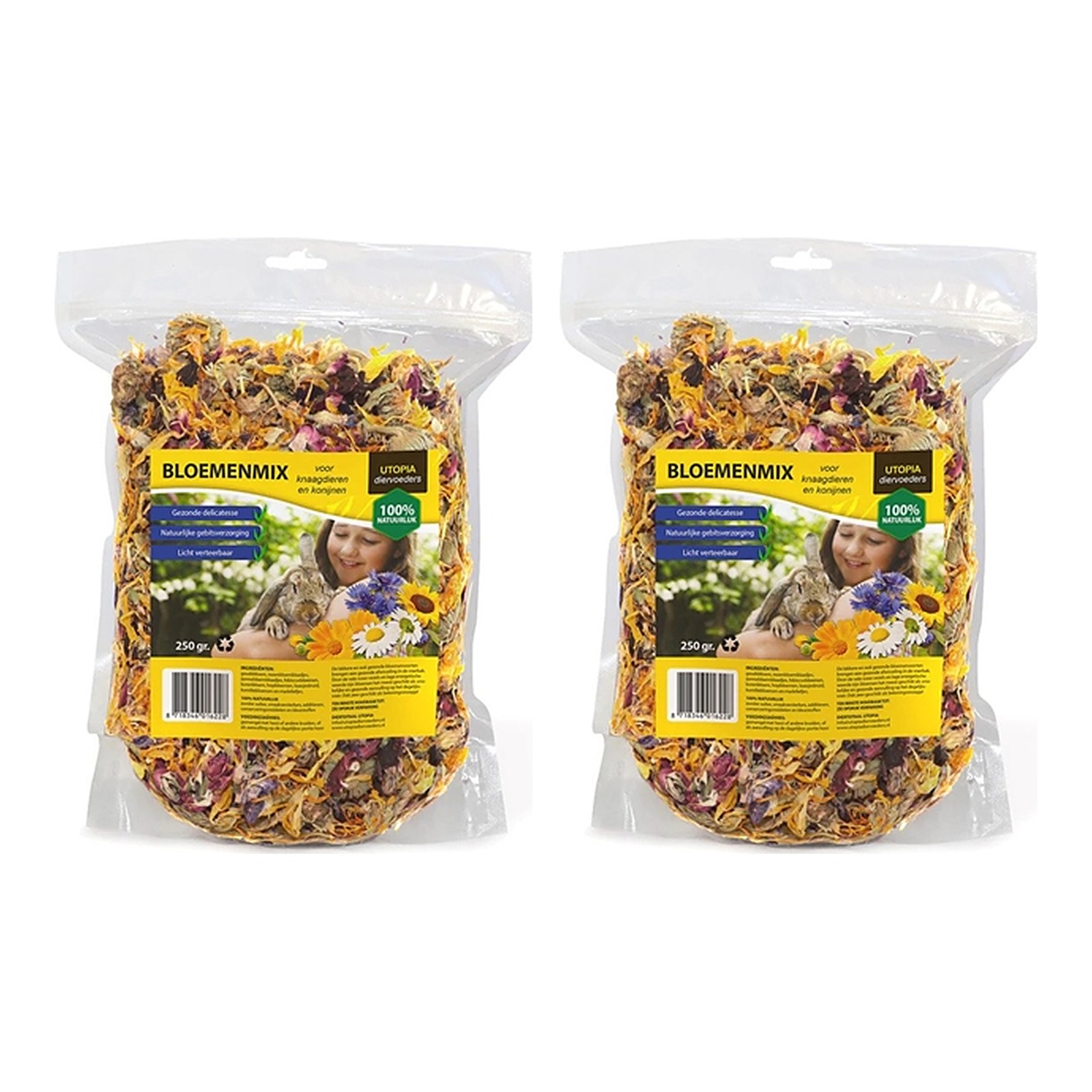 Utopia bloemenmix knaagdieren 250 g – aanvullend voer – multipack 2 stuks - Afbeelding 1