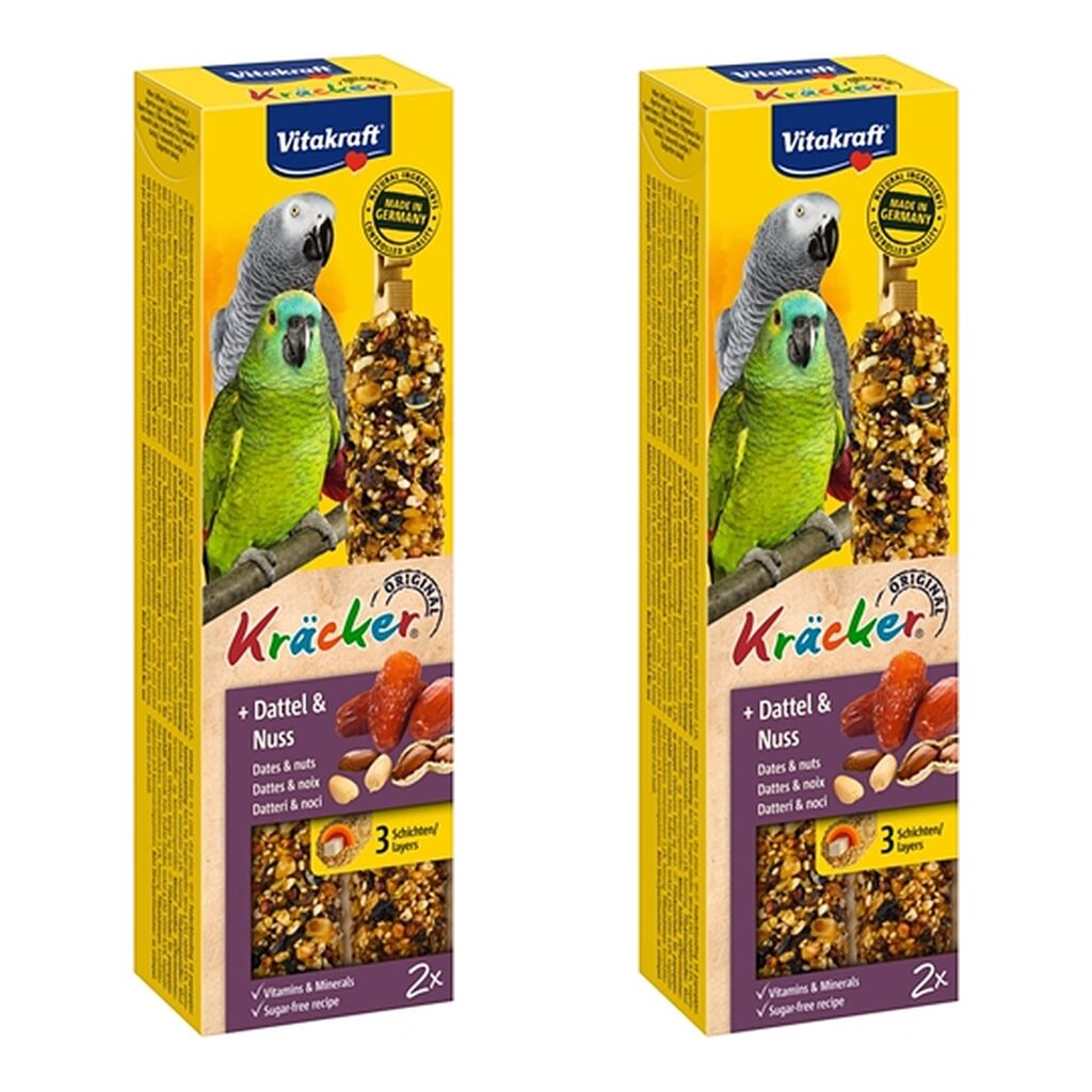 Vitakraft papegaaienkracker fruit en noot 2-in-1 – multipack 2 x 2 stuks