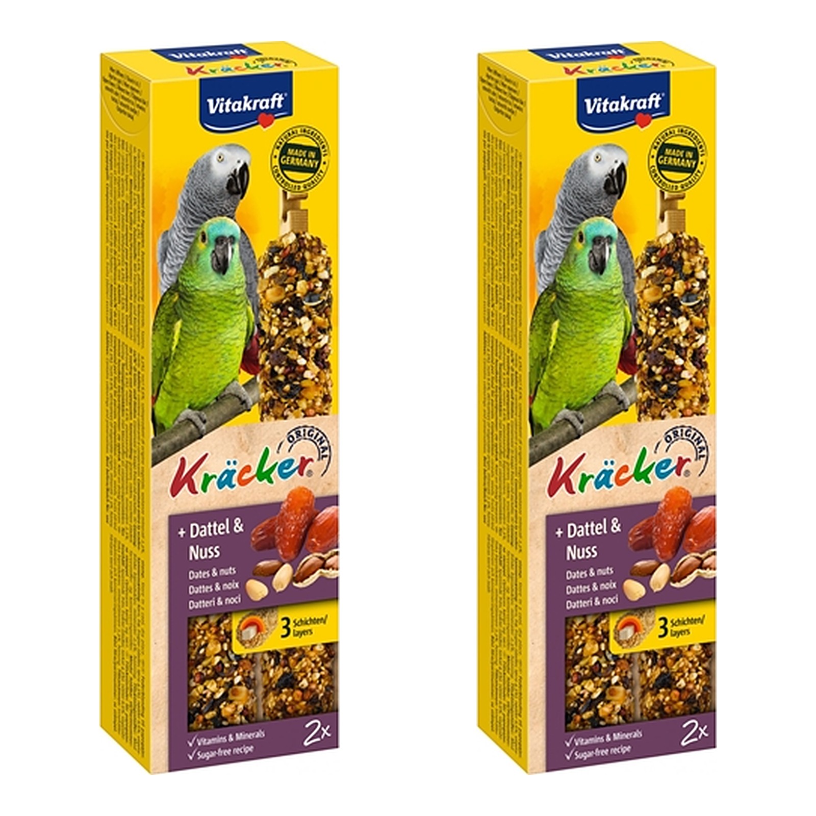 Vitakraft papegaaienkracker fruit en noot 2-in-1 – multipack 2 x 2 stuks - Afbeelding 1