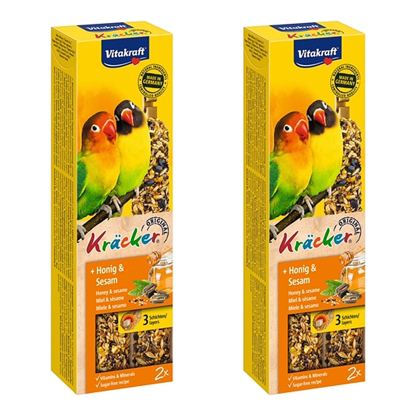 Vitakraft agapornidenkracker honing 2-in-1 – multipack 2 x 2 stuks - Afbeelding 1