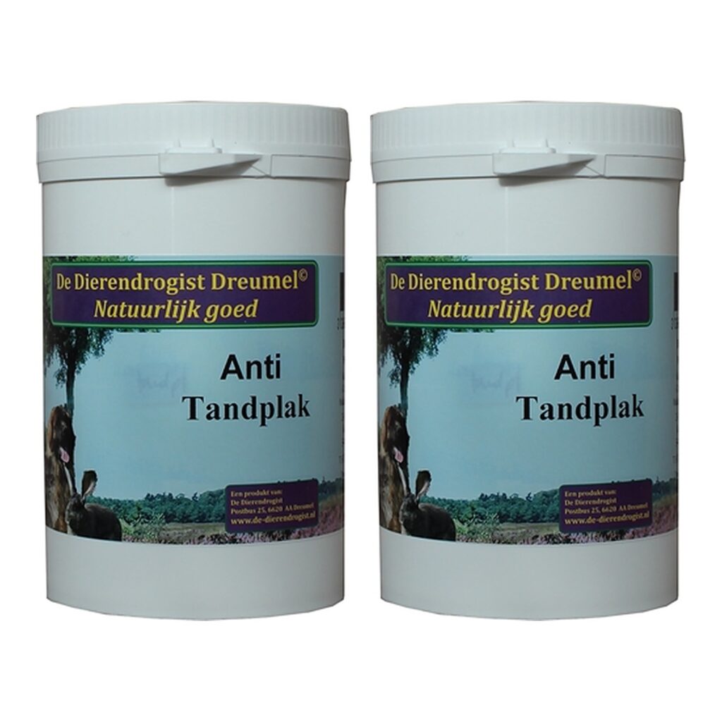 Dierendrogist tandplakpoeder 200 g – 2 stuks, tandverzorging voor honden (multipack)