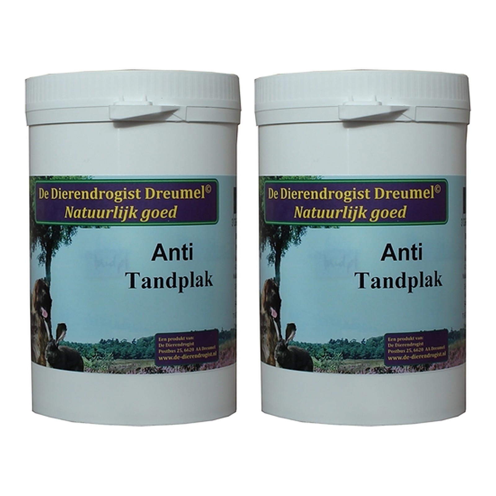 Dierendrogist tandplakpoeder 200 g – 2 stuks, tandverzorging voor honden (multipack) - Afbeelding 1