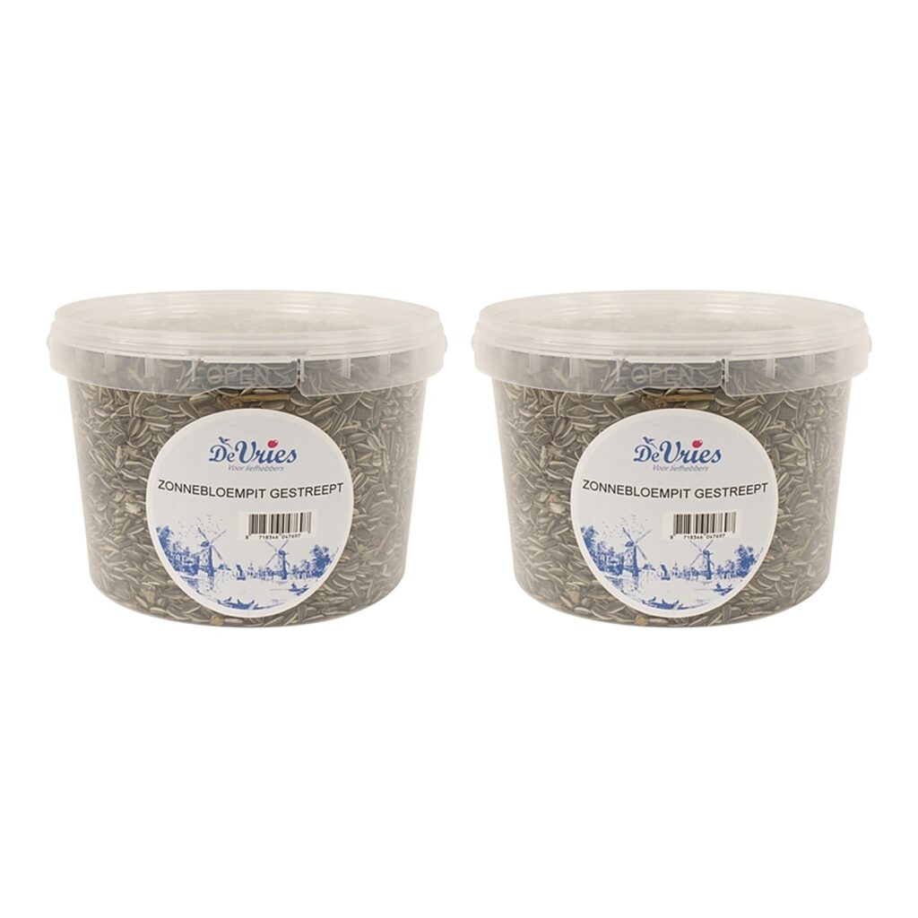 De Vries zonnebloempitten gestreept 1,3 kg – vogelvoer, multipack 2 stuks