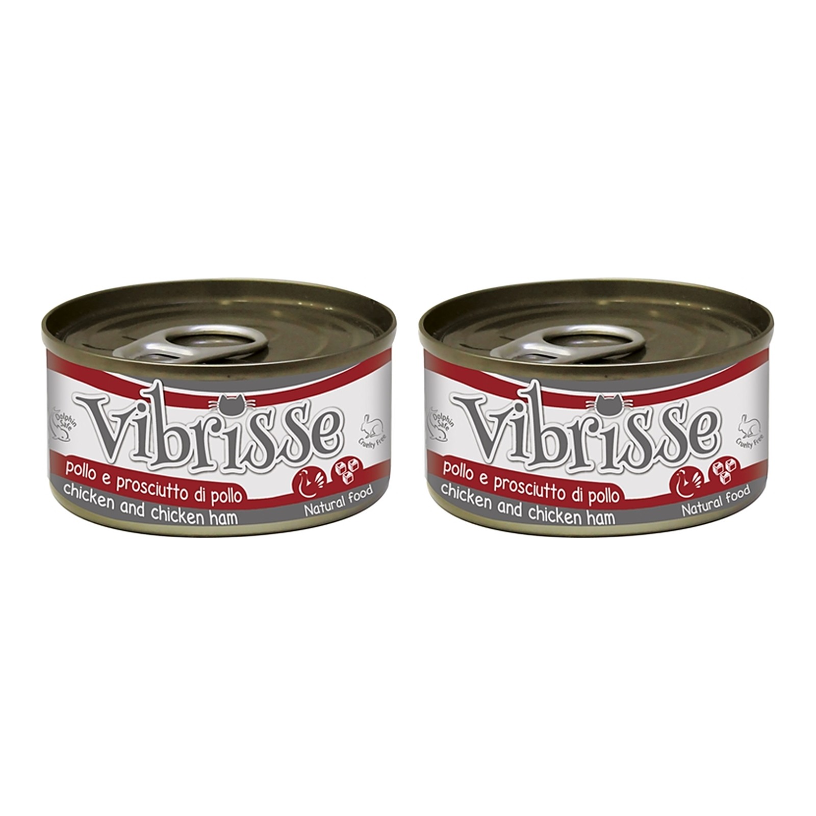 Vibrisse kattenvoer kip en kippenham 24 x 70 g – 2 stuks, aanvullend natvoer (multipack) - Afbeelding 1