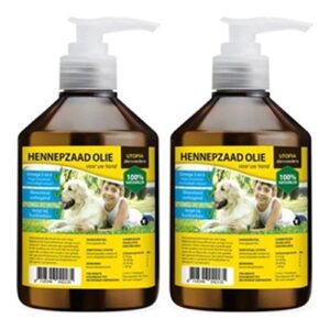 Utopia hennepzaadolie hond 500 ml met pompje – multipack 2 stuks - Afbeelding 1